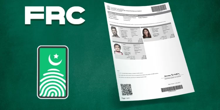 NADRA new Family Registration Certificate fee  [November 2023 update]