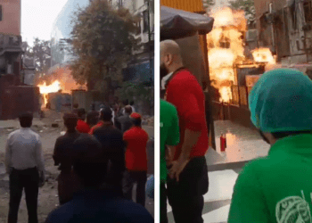 Fire Engulfs Cheezious Restaurant Area in Islamabad, Disrupts Traffic