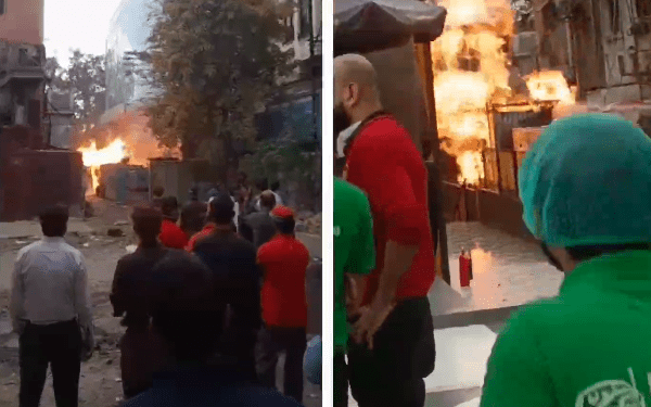 Fire Engulfs Cheezious Restaurant Area in Islamabad, Disrupts Traffic