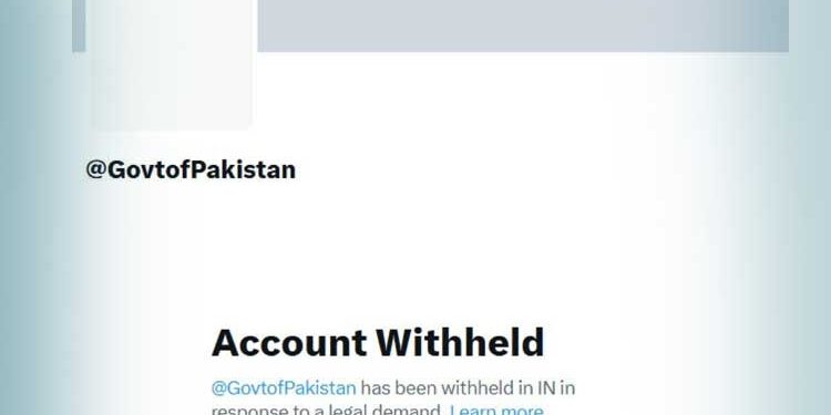 Pak X account withheld in India