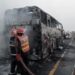Bus with 43 passengers catches fire on Motorway