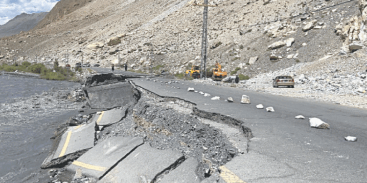 Heavy flooding damages major stretch of Karakoram highway