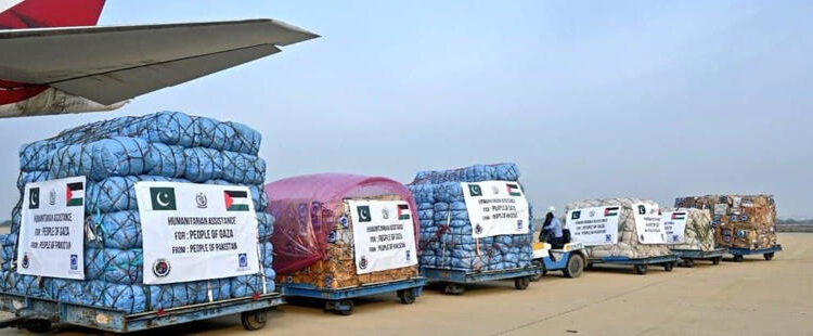 Pakistan sends 100 tons of help for Palestinians