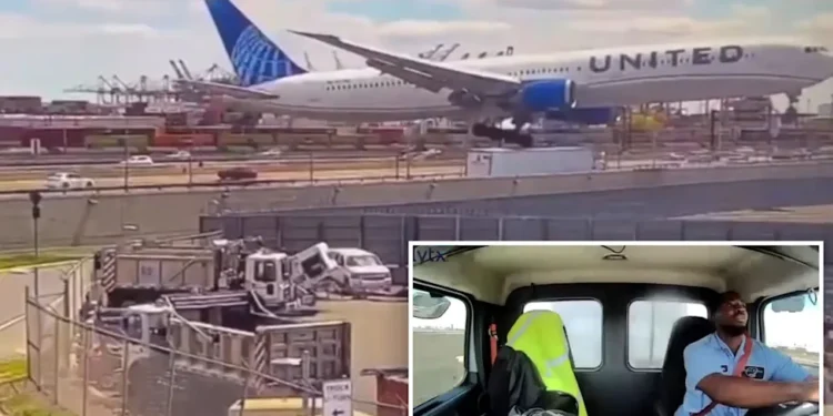 Passenger plane collides with truck near Newark Airport in US